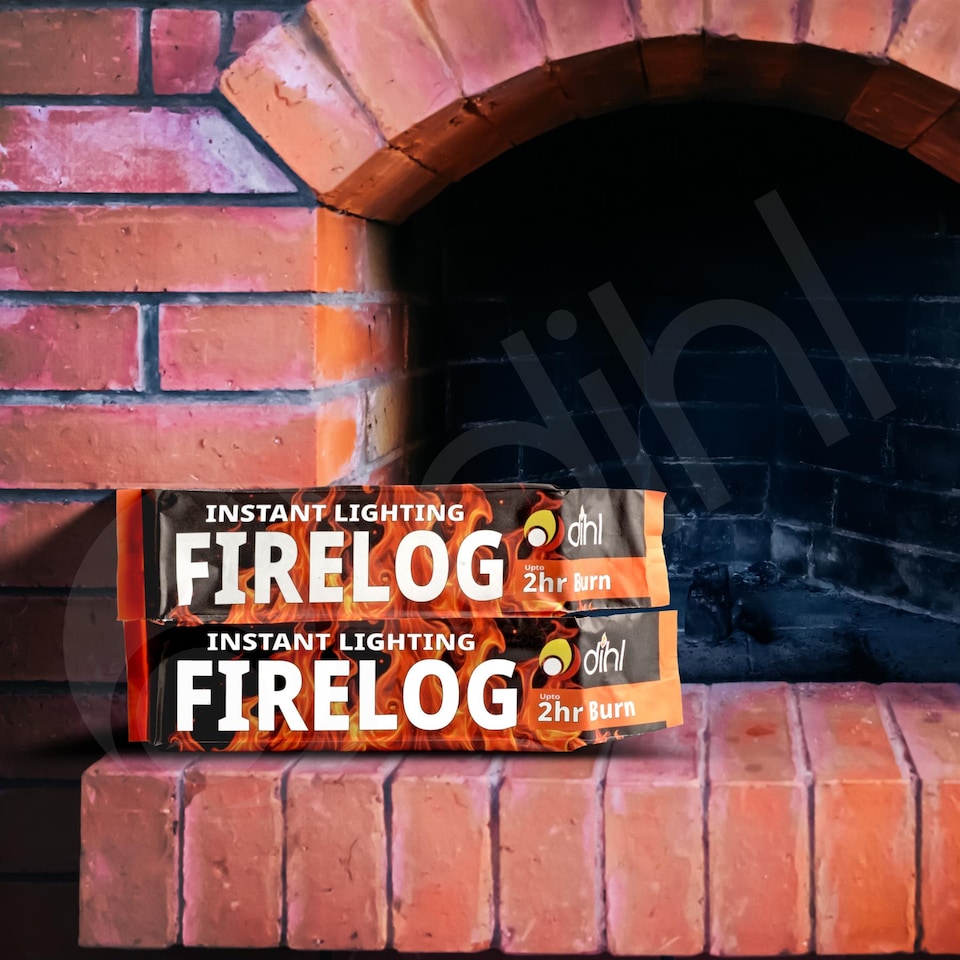 image 1 of Dihl 15 x Smokeless Instant Lighting Fire Logs. 15 Individually Wrapped Firelighters for Garden Chimineas, Open Fire, Wood Burning Stoves. Environmentally Friendly FireLogs