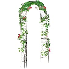 Outsunny Metal Garden Arch Arbour Rose Climbing Archway Plant Wedding Decorative