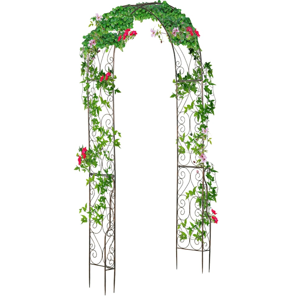 image 1 of Outsunny Metal Garden Arch Arbour Rose Climbing Archway Plant Wedding Decorative