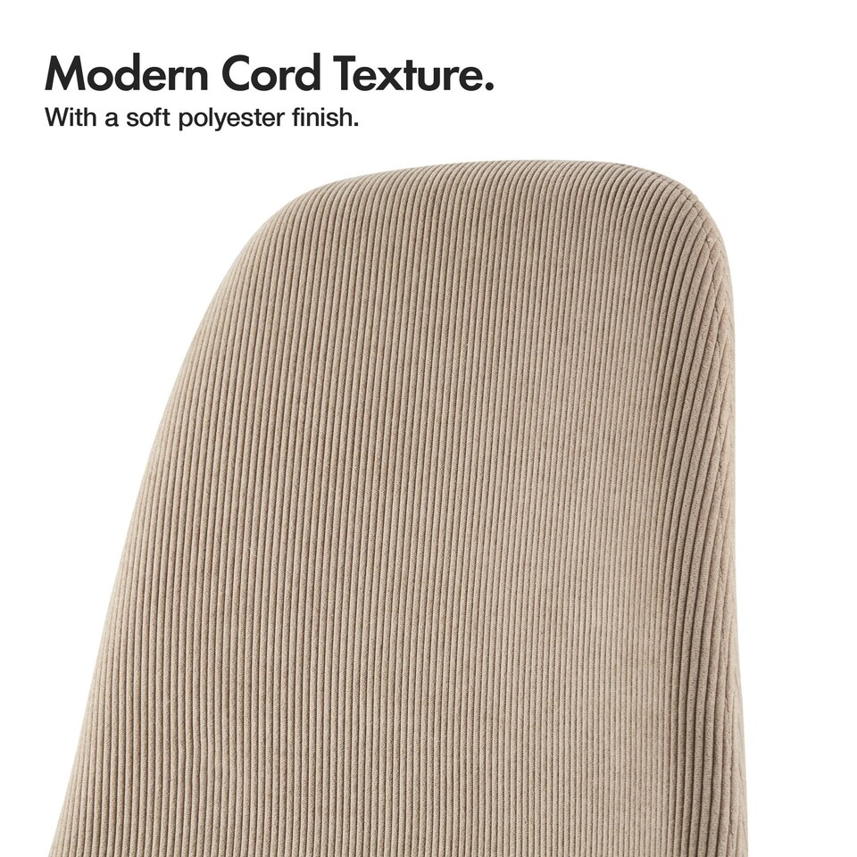image 1 of VonHaus Cavell Cord Textured Set of 2 Dining Chairs