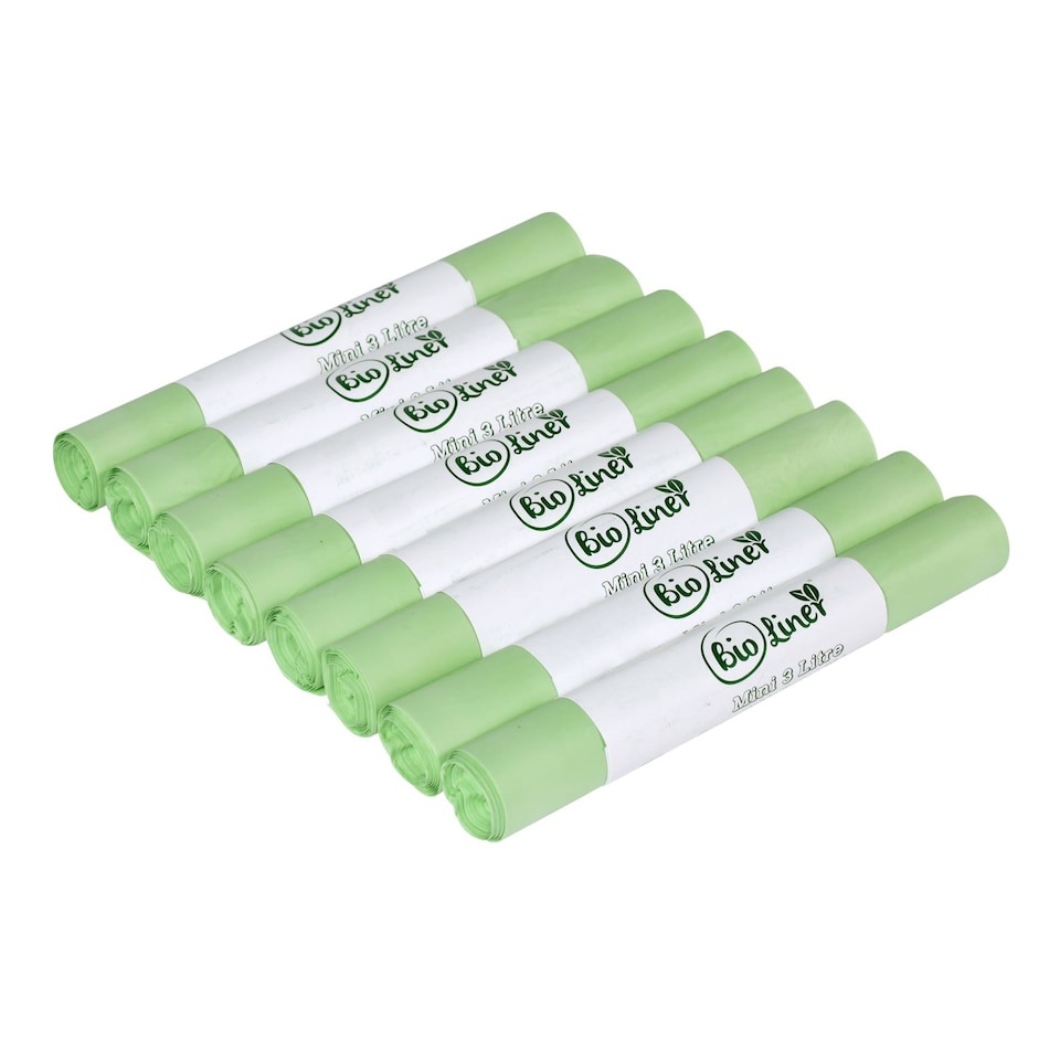 image 1 of BioLiner 3 Litre Mini Compostable Food Waste Bin Bags - 8 Rolls