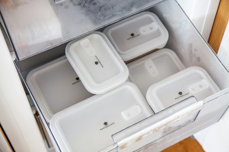 image 1 of MasterClass Food Container with Lid 1-Litre Stainless Steel Microwave Safe