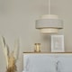 image 2 of ValueLights Pair Weaver Cream & Grey Herringbone Pendant Shade | Grey