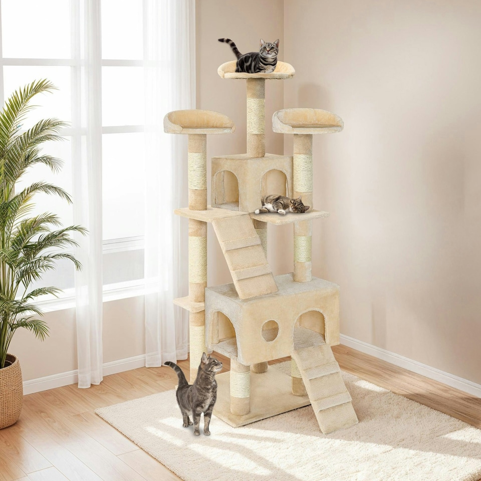 image 1 of Cat Tree Mogli - 170 cm, sisal cat scratching post - Beige