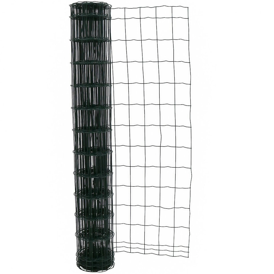 image 1 of Oypla 1.2m x 10m Green PVC Coated Galvanised Steel Wire Mesh Fencing Garden Euro Fence Green