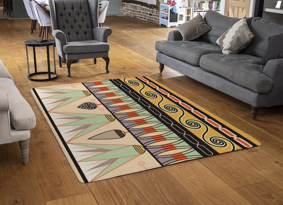 image 1 of Egyptian Pattern Designer Rug | Multi