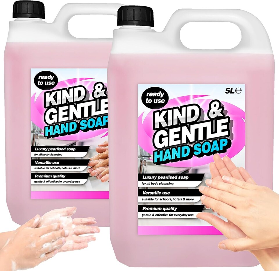 image 1 of 4 x 5 Litre Pink Pearlised Kind & Gentle Luxury Hand Soap