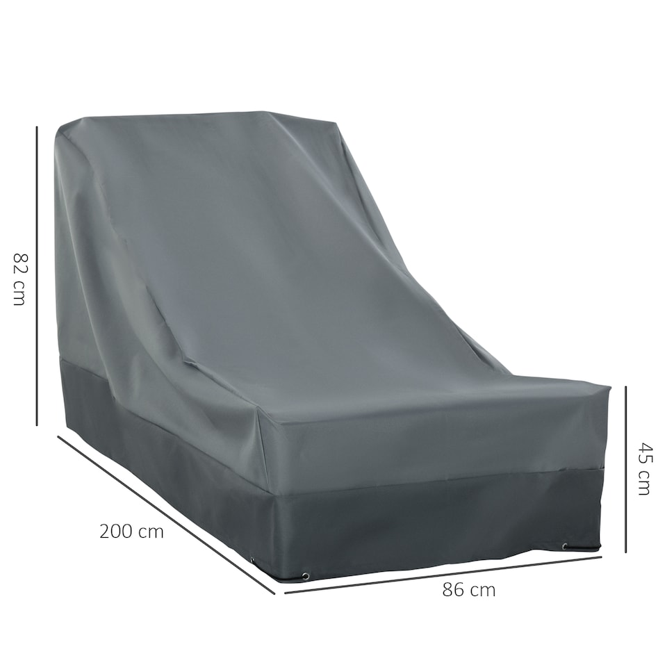 image 1 of Outsunny 200x86x82cm Patio Furniture Cover for Chairs Water Resistant Protection | Grey | Dark grey, Light grey | 200cmx86cmx82cm