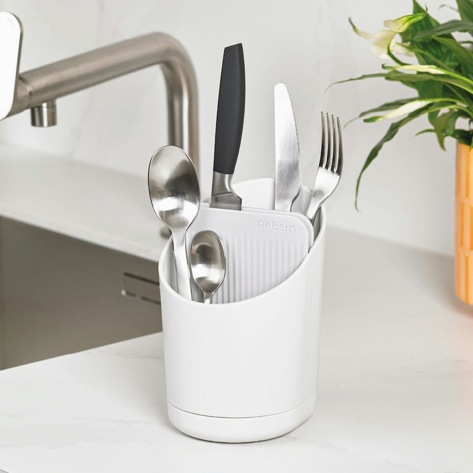 image 1 of ReBorn Recycled Cutlery Drainer White