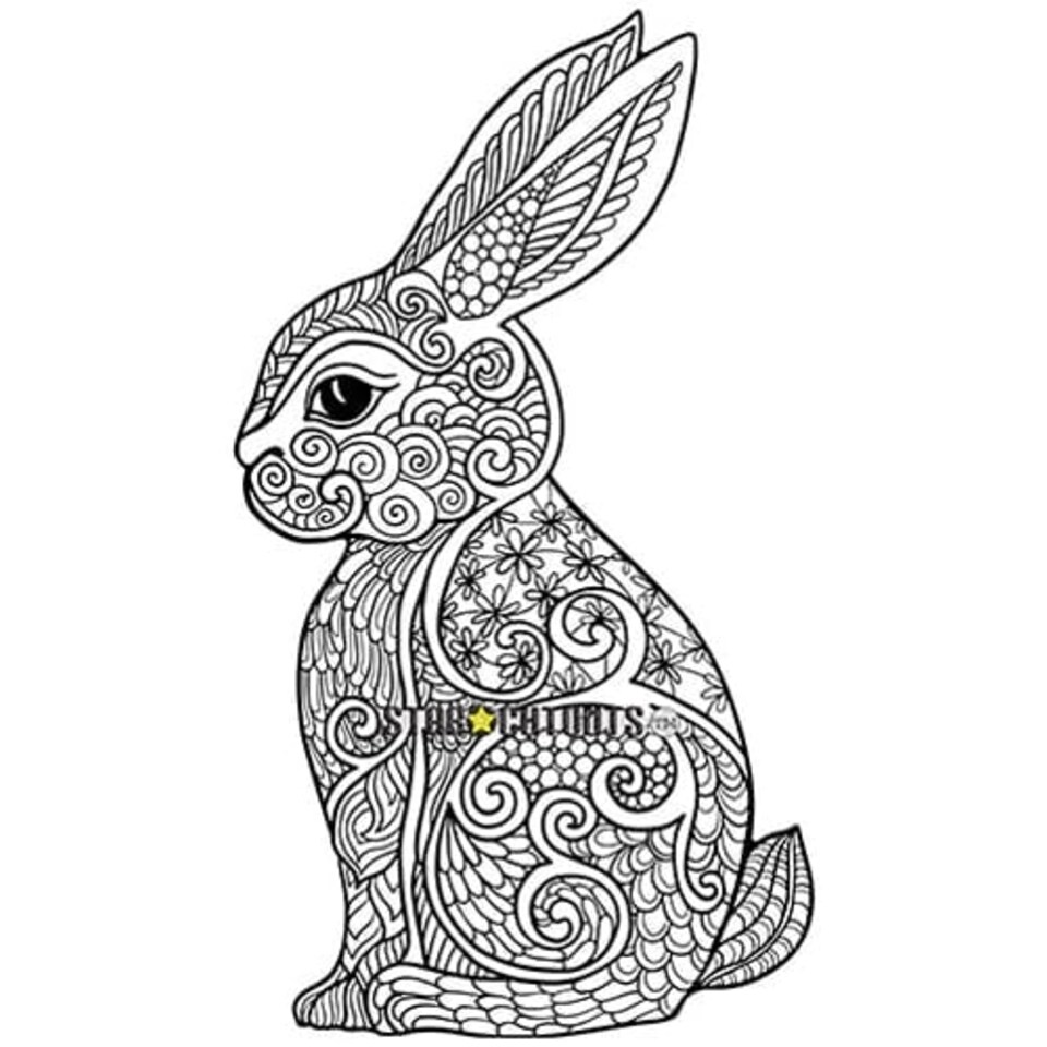 Cute Rabbit Design Colour Craft Star Mini Cardboard Cutout 94cm