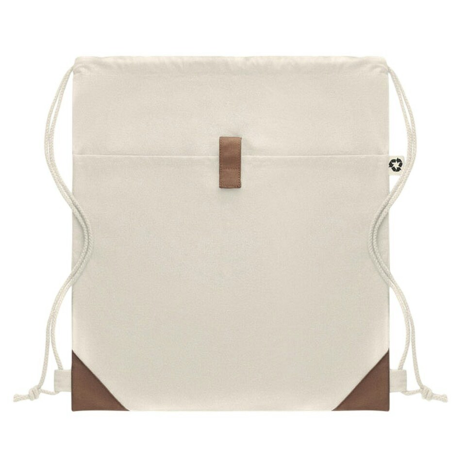 image 1 of MidOcean Panda Recycled Cotton Drawstring Bag - Beige - One Size Brown