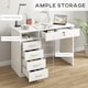 image 5 of HOMCOM Computer Desk, Home Office Desk with Lockable Drawer, Storage Shelf for Study Bedroom, 110 x 50 x 76 cm, White