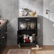 image 6 of SoBuy FKW22-SCH,Stainless Steel Top Kitchen Trolley Microwave Stand on Wheels