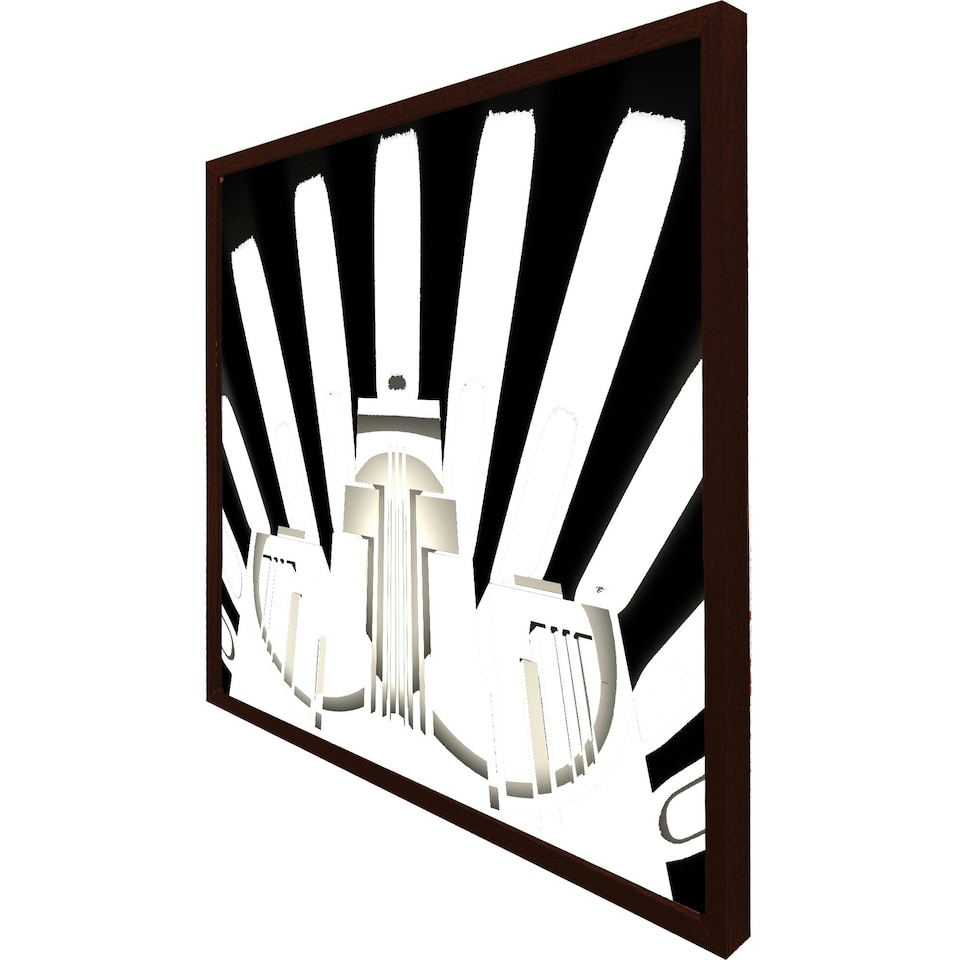 image 1 of Art deco skyscraper in black & white (Picture Frame) Grey | L