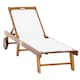 image 1 of Outsunny Outdoor Acacia Wood Texteline Sun Lounger