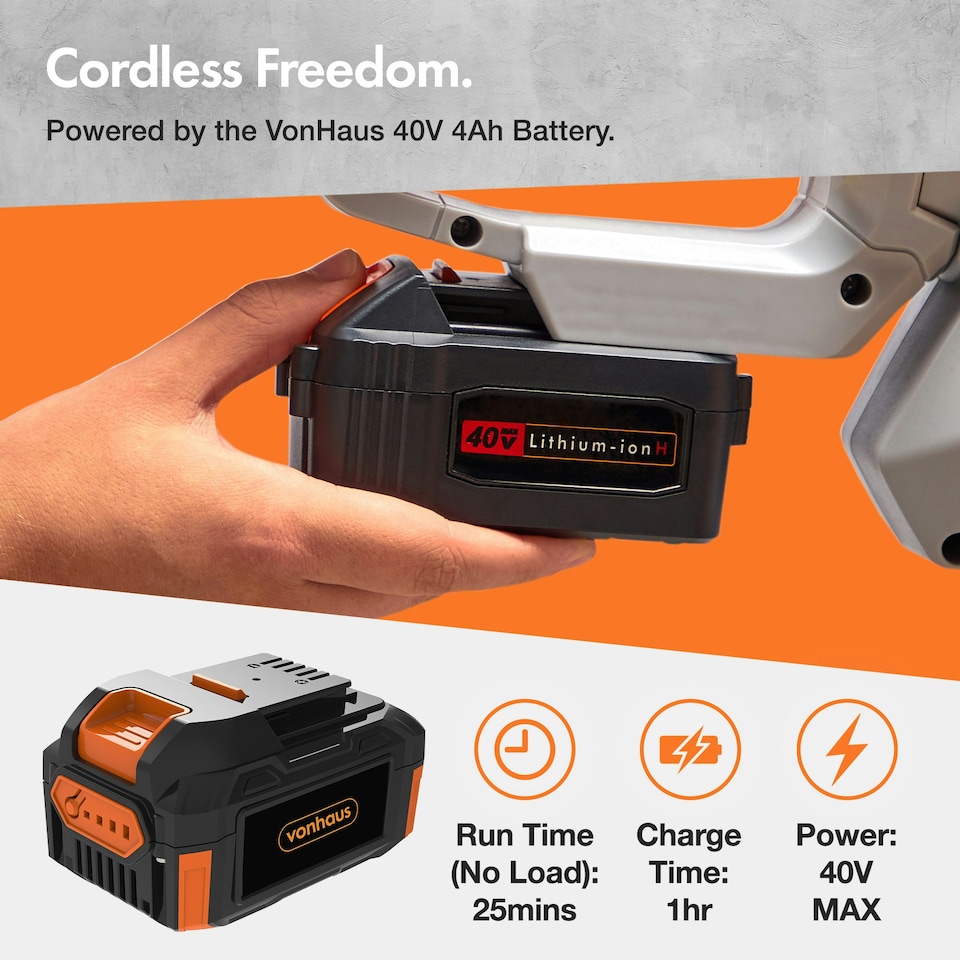 image 1 of VonHaus Cordless Lawnmower with 40V Battery