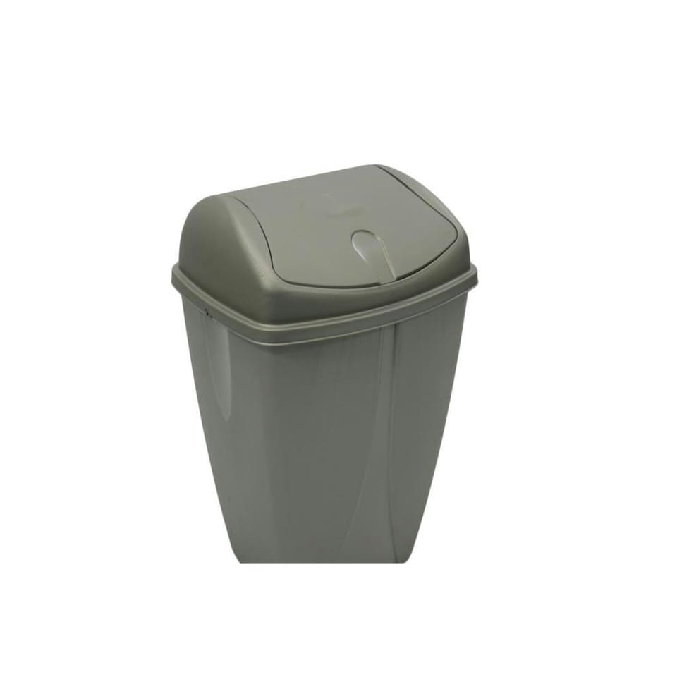 TML Swing Lid Waste Bin - Metallic Silver - 50L