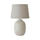 image 4 of ValueLights Harrison Tapered Shade Grey Geo Ribbed Pattern Gloss Medium Table Lamp with Bulb Grey