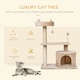 image 2 of PawHut 81cm Cat Tree Climbing Tower for Indoor with Scratching Post Beige