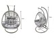 image 3 of Fimous Rattan Hammock Garden Two Seater Hanging Egg Chair Indoor Outdoor Patio Furniture with Grey Cushion