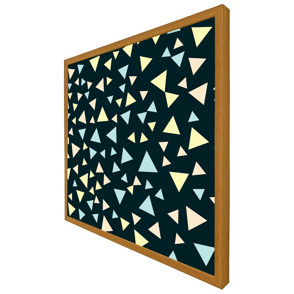 image 1 of Yellow & blue triangles (Picutre Frame) Brown | S