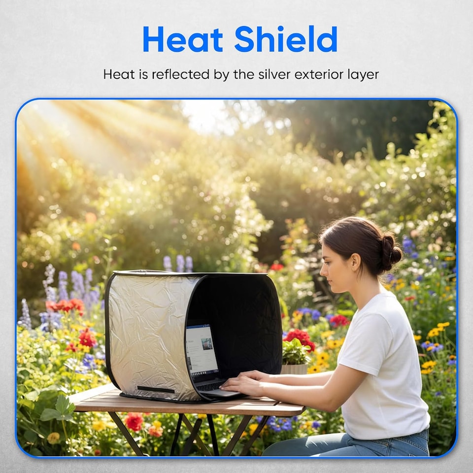image 1 of Computer Shade for Portable Anti-Glare Protection Laptop Hood