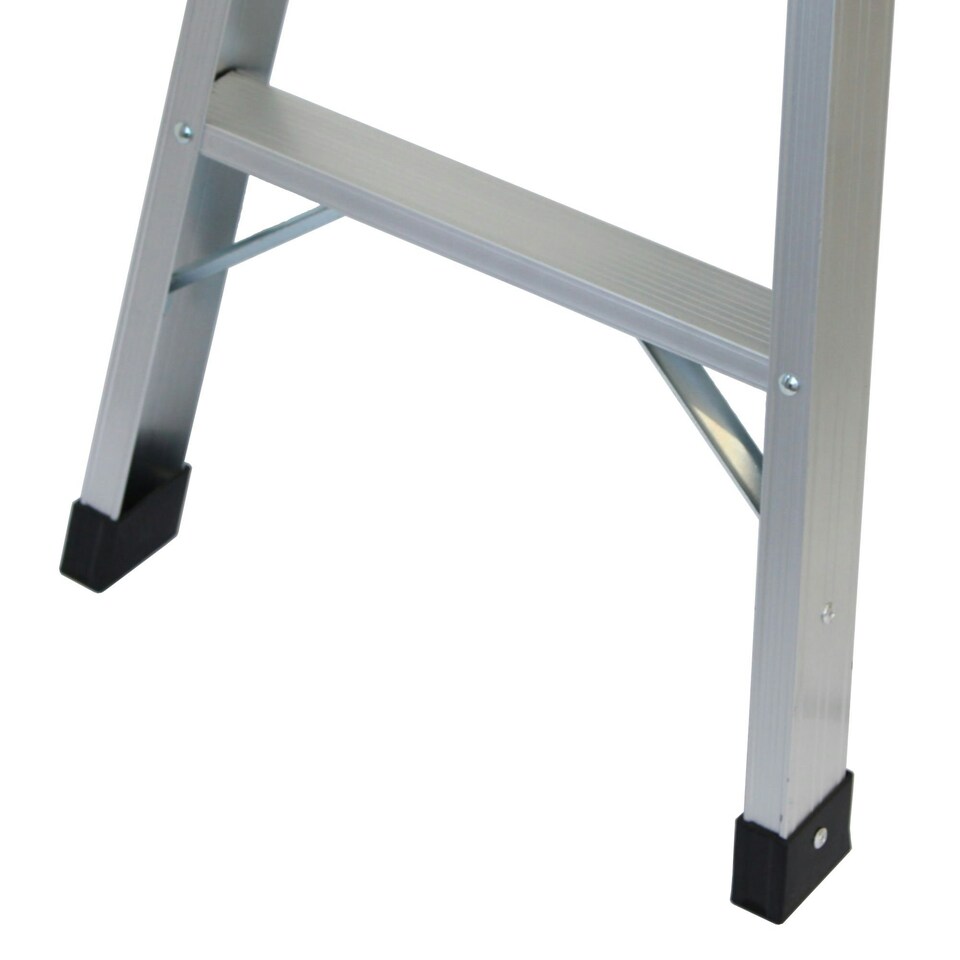 image 1 of Oypla 150kg Folding Aluminium Work Platform Step Up Bench Ladder EN131 Silver