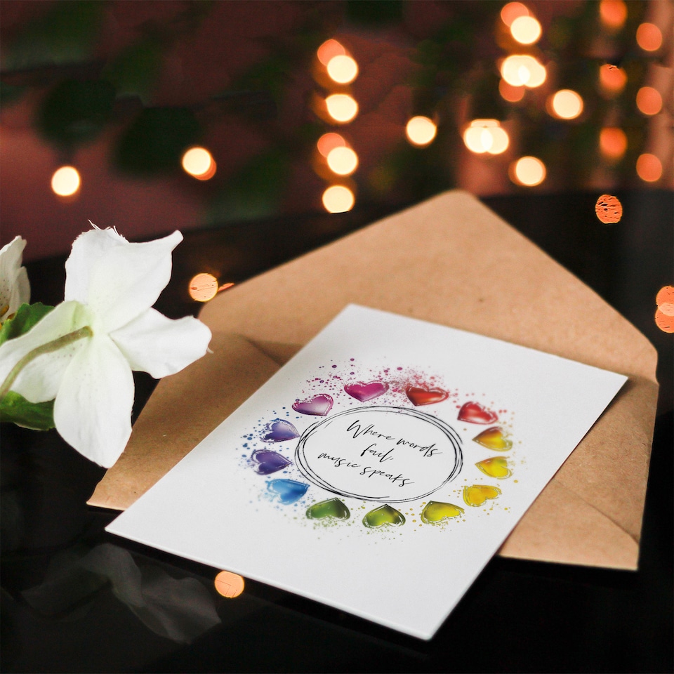 image 1 of Wedding Card Marriage Poem Music Hans Christian Andersen Rainbow