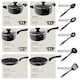 image 6 of Dinnerware Set for 6 People with Plates, Bowls, Utensils, Pots and Pans | Grey | grey/black | 39 pc | 1