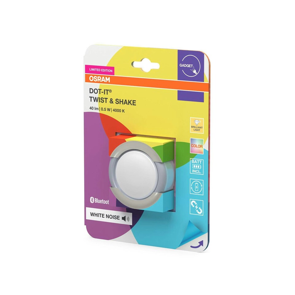 image 1 of Osram Smart Dot it Twist and Shake RGBW Smart Lamp 40 lm 4000 K Silver White | White