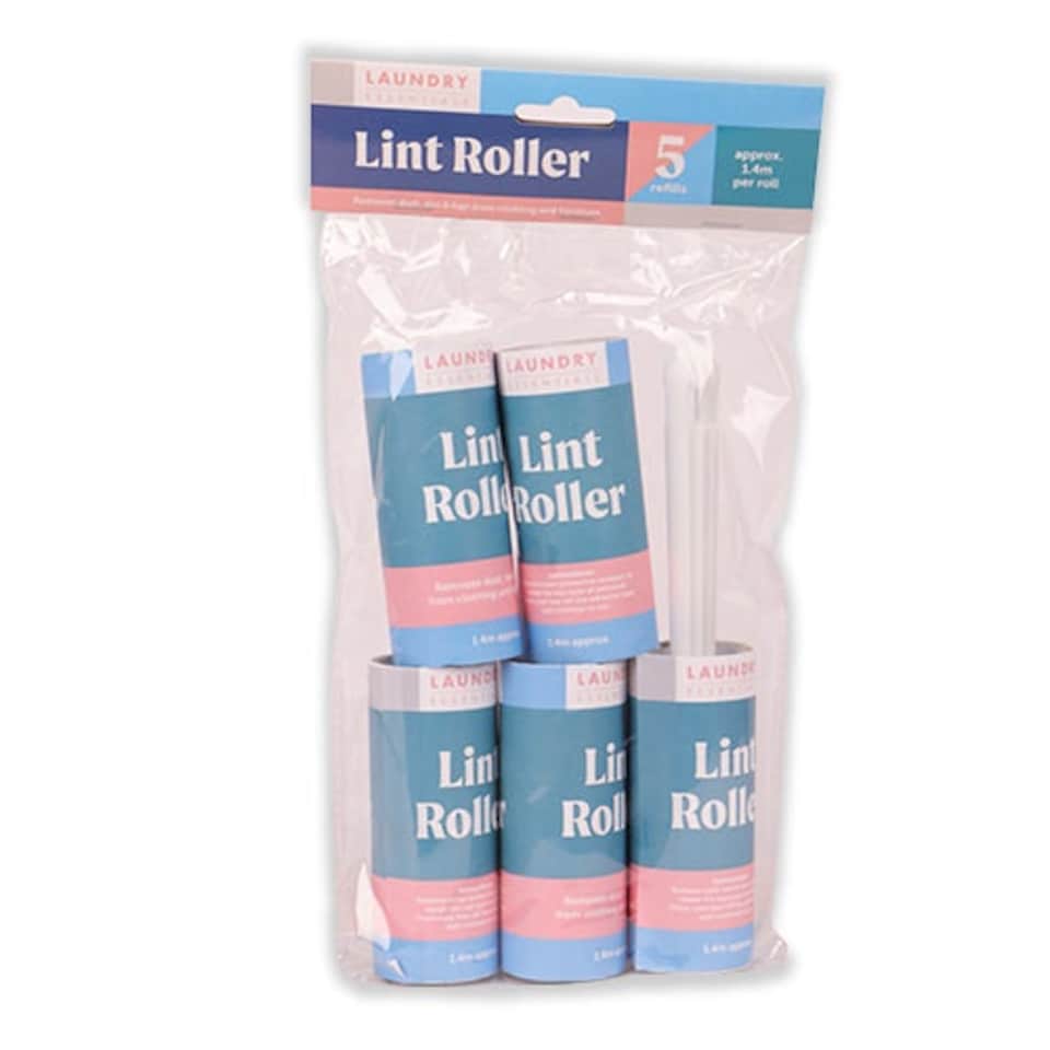 Laundry Essentials Lint Roller 5 Refills 1.4m