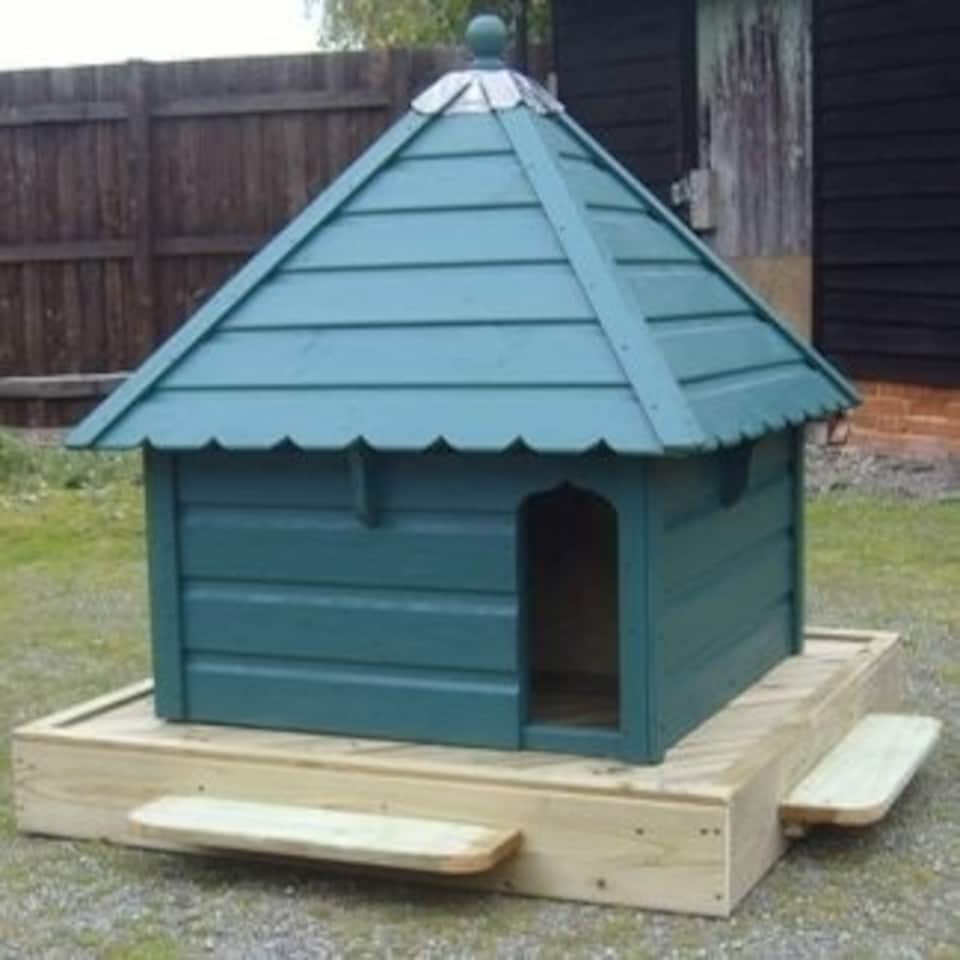 image 1 of Aylesbury Square Floating Duck House, Waterfowl Nesting Box for Pond or Lake Brown | One Size