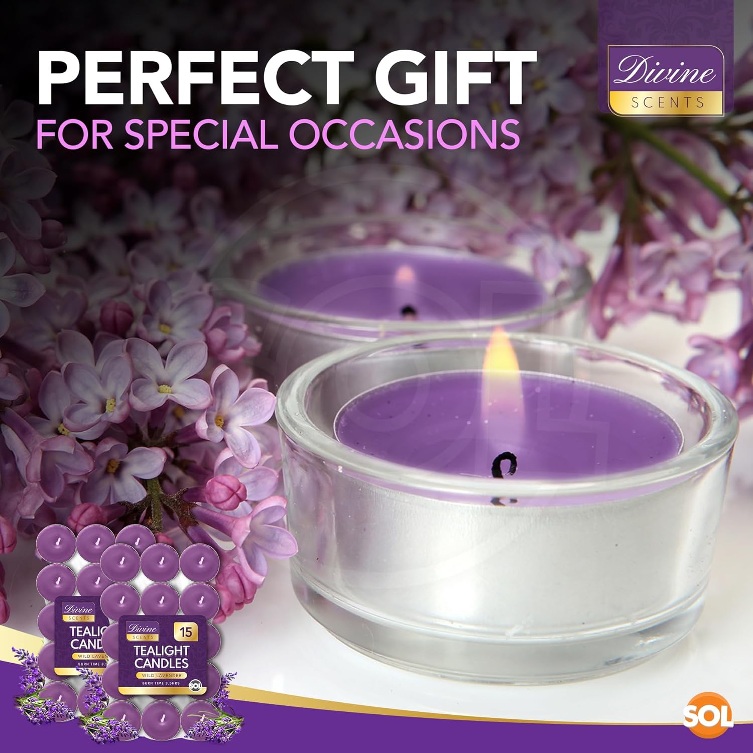 Pure English Lavender Votive Candles - Highly Scented - Made With