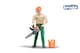 image 1 of Bruder bworld Forestry worker with accessories Detailed Vehicle & Playset Model