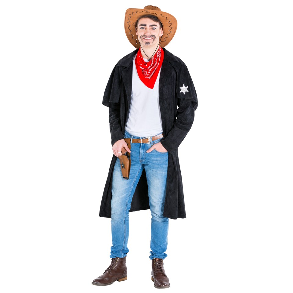 image 1 of Mens Cowboy Willy Costume | Black | black | XL | 1