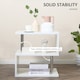 image 7 of HOMCOM Coffee End Table Side TV Sofa Stand Living Room Office Furniture White White