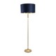 image 1 of ValueLights Maggie Gold Candlestick Floor Lamp Navy Velvet Gold Shade | Blue
