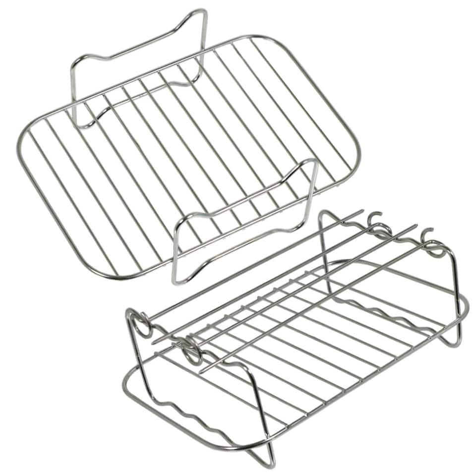 image 1 of SPARES2GO Grill Shelf Racks Compatible with Instant Vortex Plus 7.6L Air Fryer (+ 4 Skewers)