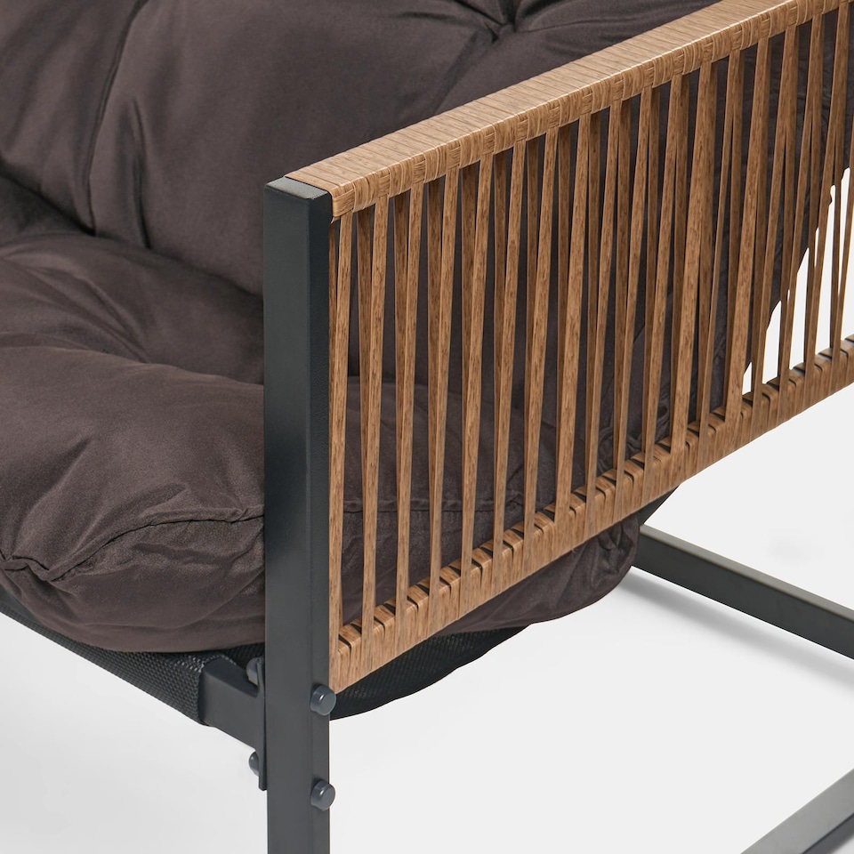 image 1 of OHS Santorini 5 Seater Corner Sofa Table Set Garden Patio Furniture | Brown | Chocolate | Five Plus Seater