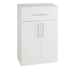 Double Door Bathroom Base Unit - Gloss White - (Impact) | White | White | 1
