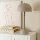 image 3 of ValueLights Clement Painted Grey Table Lamp with Grey Mushroom Dome Shade