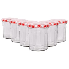 Argon Tableware Glass Jam Jars with Lids - 185ml - Pack of 6