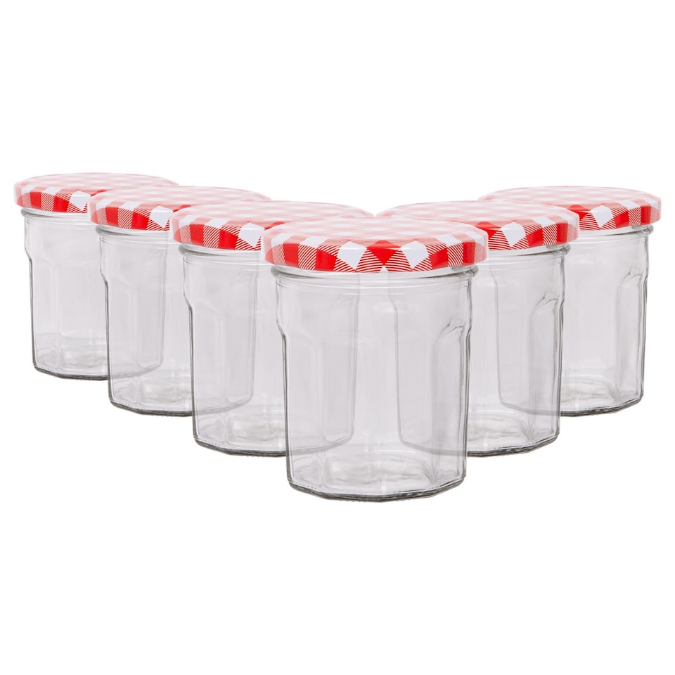 image 1 of Argon Tableware Glass Jam Jars with Lids - 185ml - Pack of 6