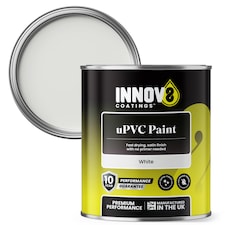 Innov8 Coatings uPVC Paint - White - 750ml - Satin Finish - 10 Year Guarantee | White | Pure White | 750ml | 1