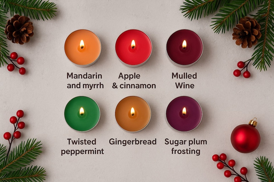 image 1 of Christmas Tealight Candle Advent Calendar 24 Festive Countdown Scented Candles