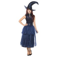 Midnight Witch Deluxe Fancy Dress Costume Ladies Medium - UK 12-14