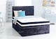 image 2 of 6ft Superking  Black Crushed Velvet Divan Bed Set Orthopaedic Mattress with Cube Headboard  2 Drawers Same Side