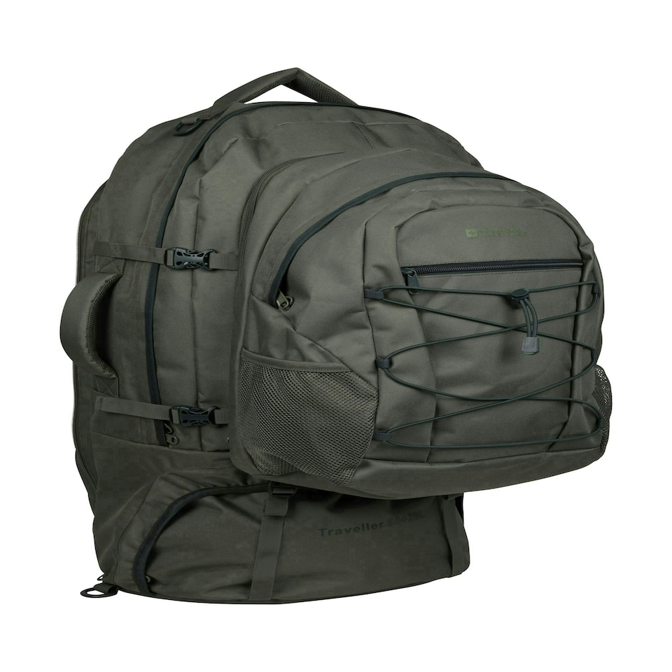 image 1 of Mountain Warehouse Unisex Traveller 60 + 20L Rucksack Durable Sports Backpack Green | Khaki