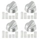 image 1 of SPARES2GO Universal Silver Control Knobs for All Makes and Models of Oven Cooker & Hob (Pack of 4)