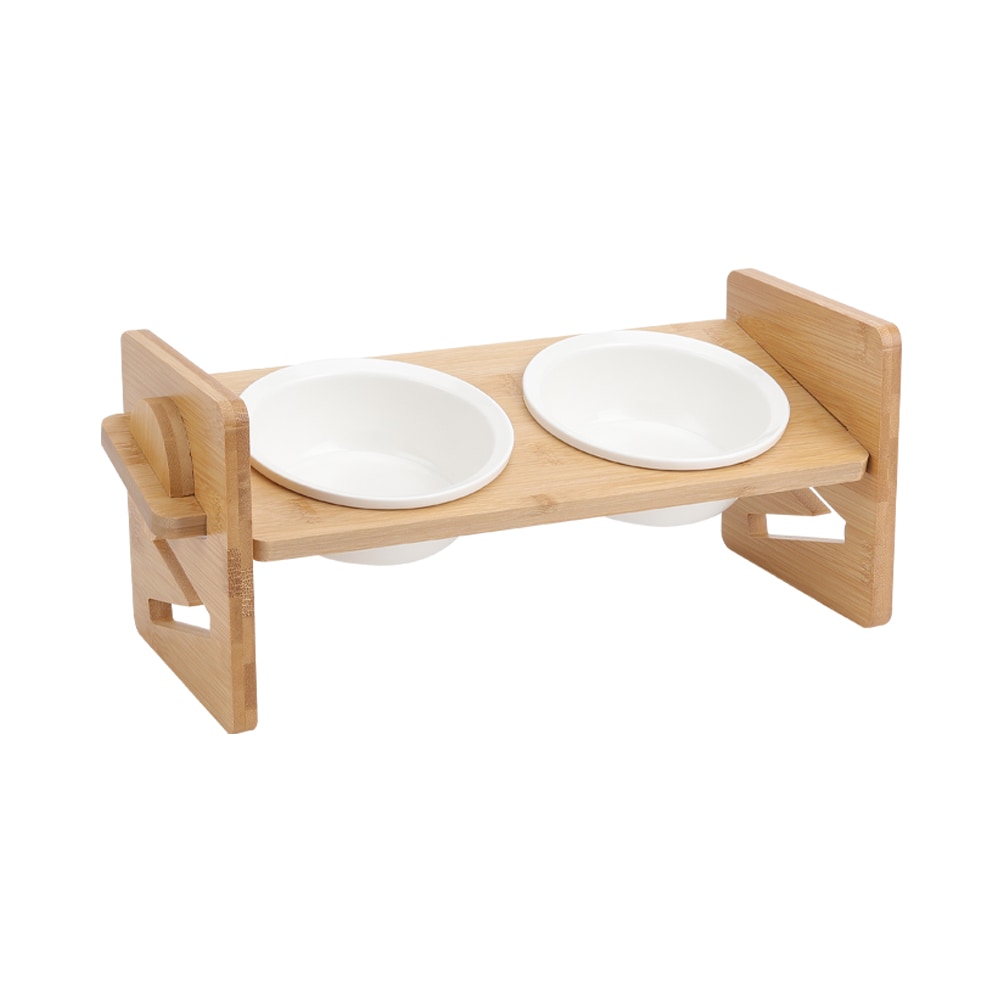Living and Home Height Adjustable Pets Feeder Bowl for Cats & Dogs | Brown